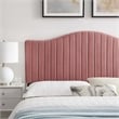 Modway Brielle Channel Tufted Velvet King/California King Headboard - Dusty Rose