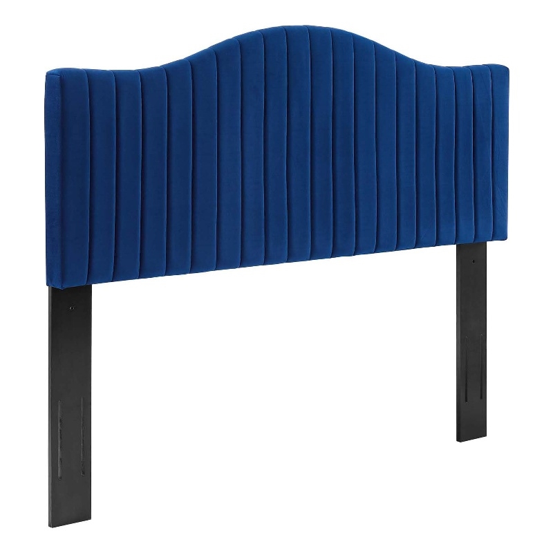 Modway Brielle Channel Tufted Velvet King/California King Headboard in Navy