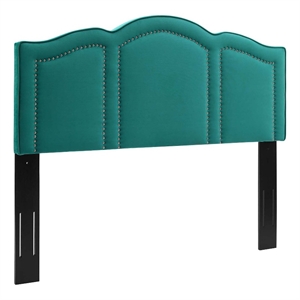 modway cecilia full/queen performance velvet headboard in teal green
