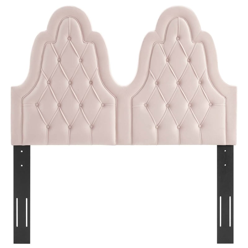 Modway Augustine Tufted Performance Velvet Twin Headboard in Pink