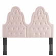 Modway Augustine Tufted Performance Velvet Twin Headboard in Pink