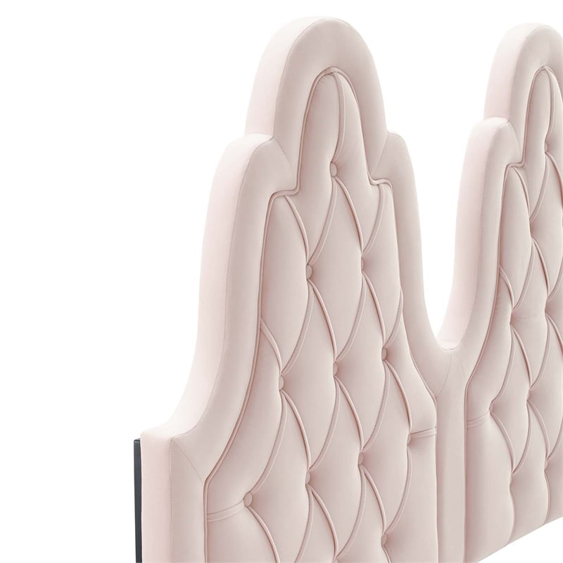 Modway Augustine Tufted Performance Velvet Twin Headboard in Pink