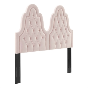 Modway Augustine Tufted Performance Velvet Twin Headboard in Pink