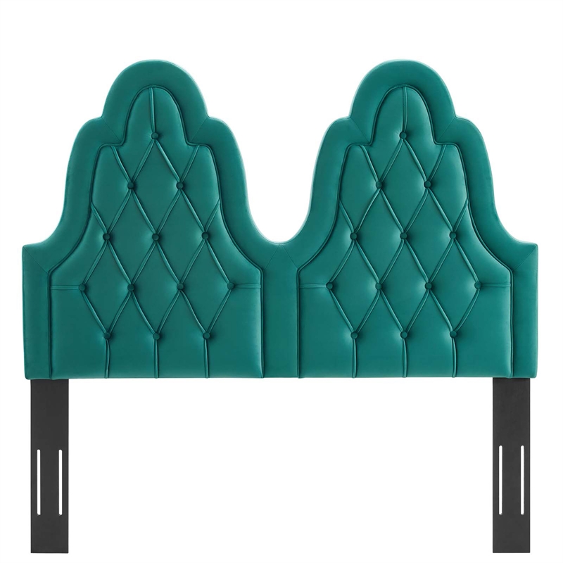 Modway Augustine Tufted Performance Velvet Twin Headboard in Teal Green