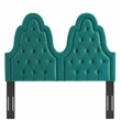 Modway Augustine Tufted Performance Velvet Twin Headboard in Teal Green