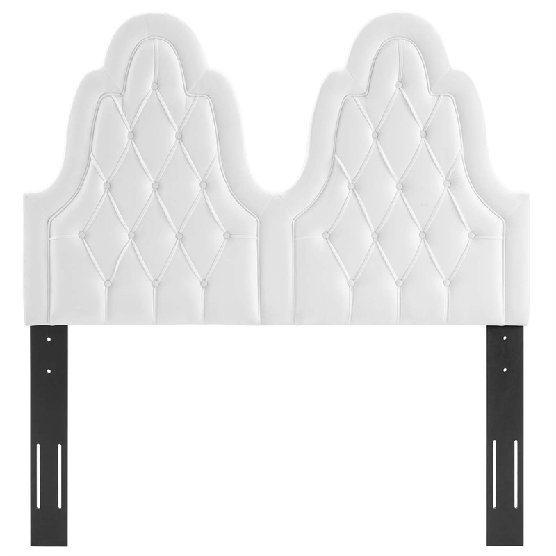 Modway Augustine Tufted Performance Velvet Twin Headboard in White