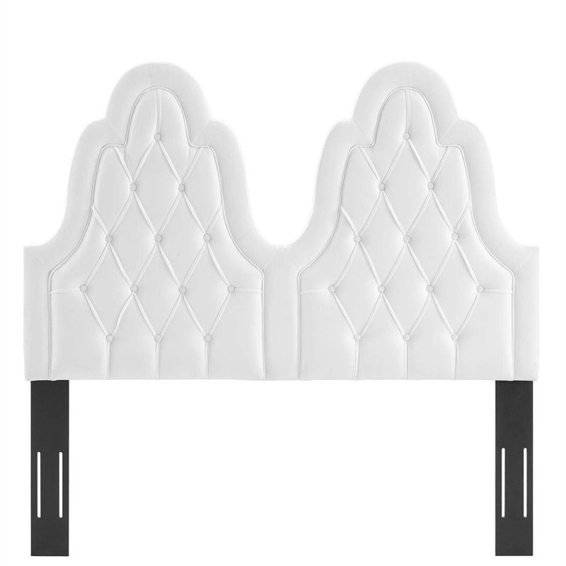 Modway Augustine Tufted Performance Velvet Twin Headboard in White