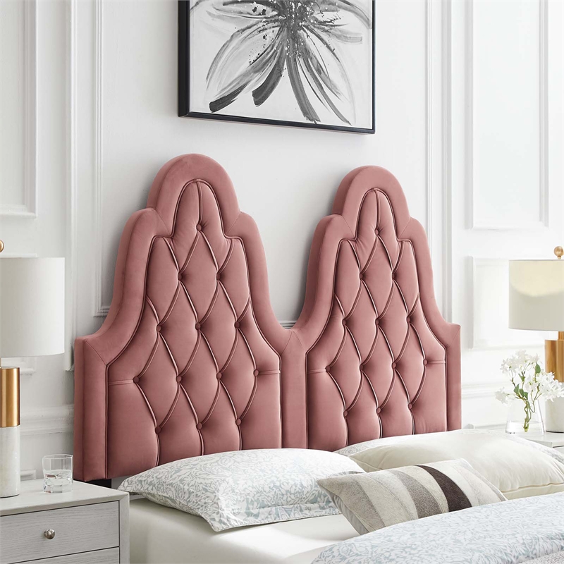 Modway Augustine Performance Velvet King/California King Headboard in Dusty Rose