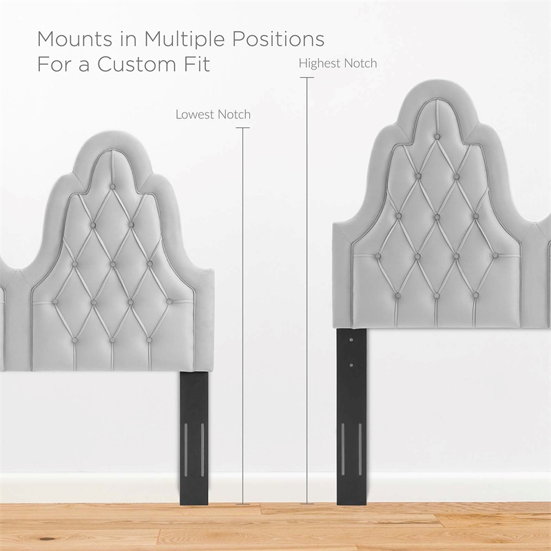 Modway Augustine Performance Velvet King/California King Headboard in Light Gray
