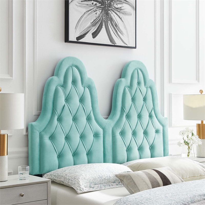 Modway Augustine Performance Velvet King/California King Headboard in Mint