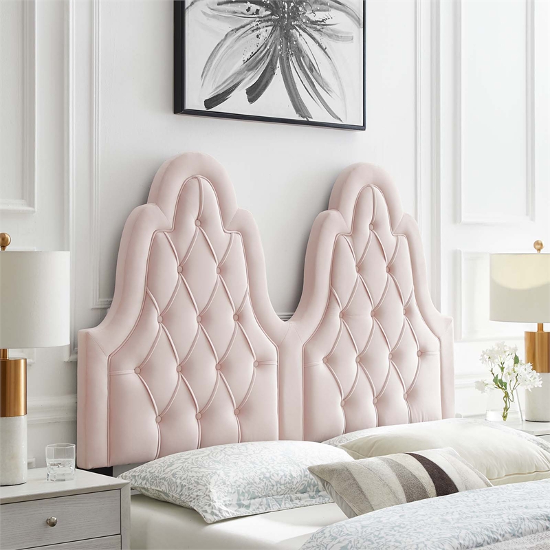 Modway Augustine Performance Velvet King/California King Headboard in Pink