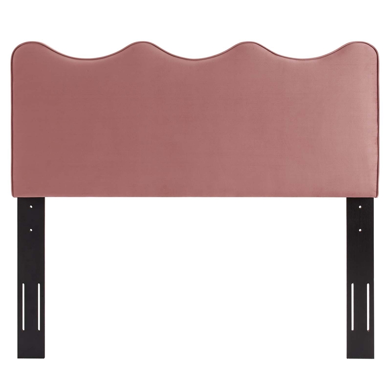 Modway Athena Modern Performance Velvet Twin Headboard in Dusty Rose