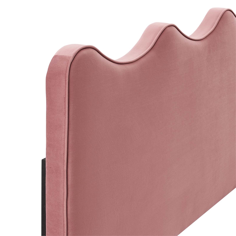 Modway Athena Modern Performance Velvet Twin Headboard in Dusty Rose