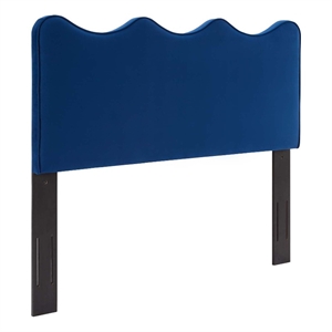 modway athena modern performance velvet twin headboard in navy