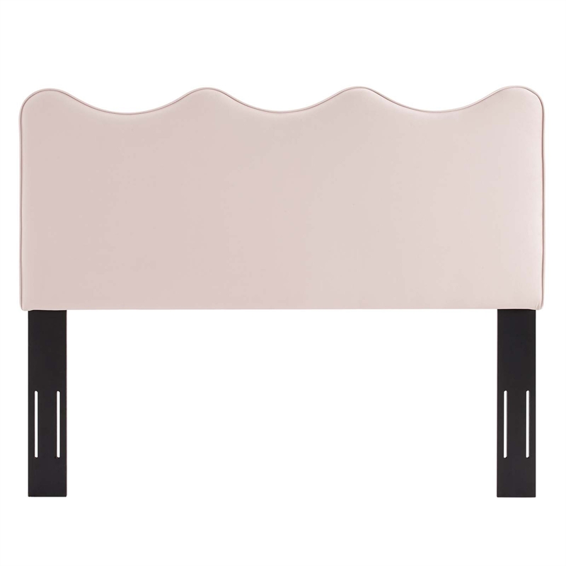 Modway Athena Modern Performance Velvet Twin Headboard in Pink