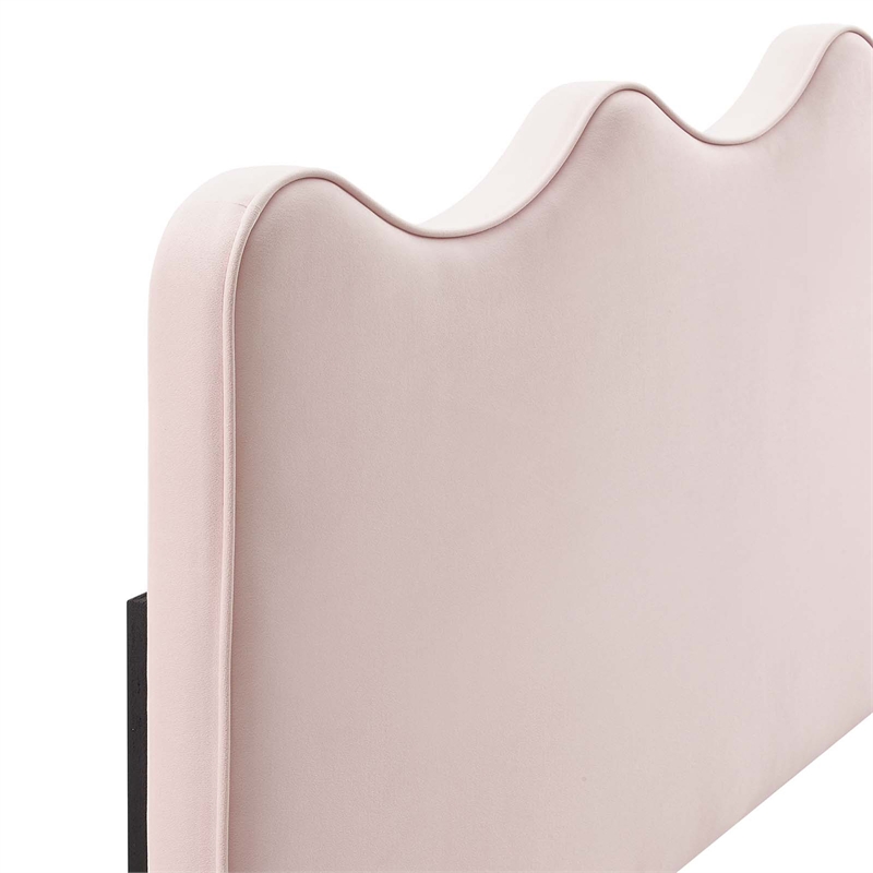 Modway Athena Modern Performance Velvet Twin Headboard in Pink