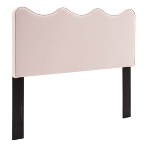 modway athena modern performance velvet twin headboard in pink