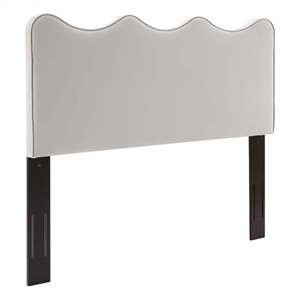 modway athena performance velvet full/queen headboard in light gray