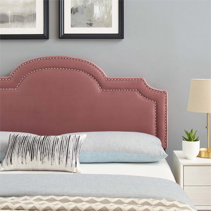 Modway Belinda Performance Velvet King/California King Headboard in Dusty Rose