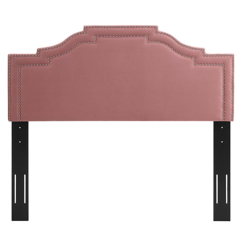 Modway Lucia Full/Queen Modern Performance Velvet Headboard in Dusty Rose