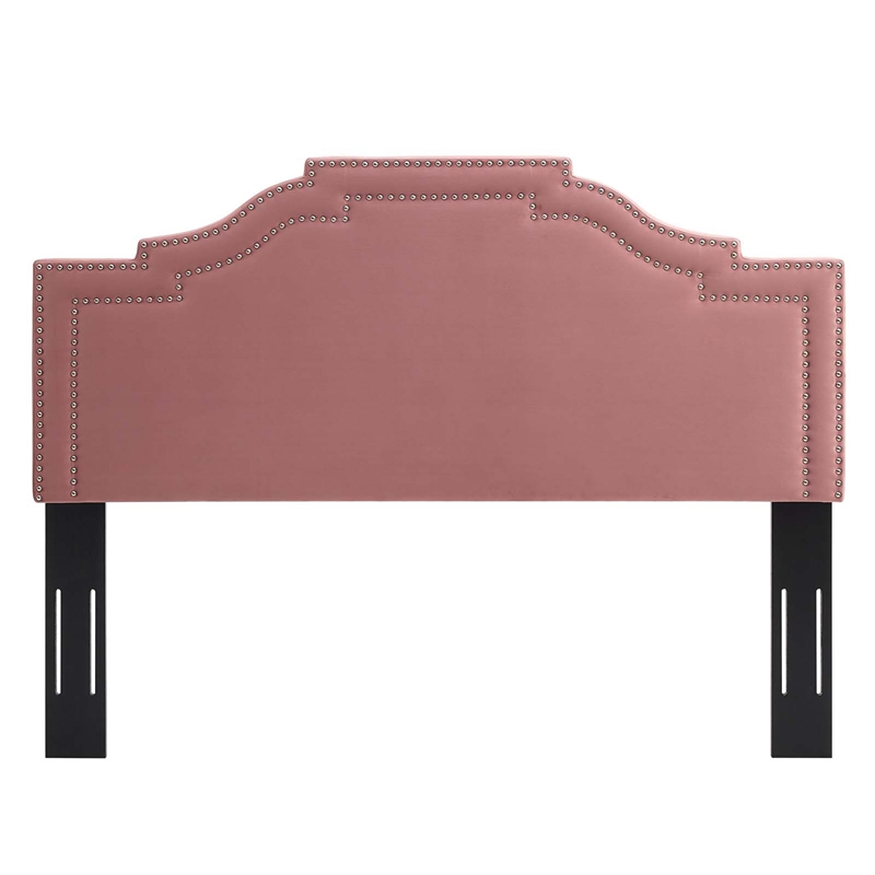 Modway Lucia Full/Queen Modern Performance Velvet Headboard in Dusty Rose