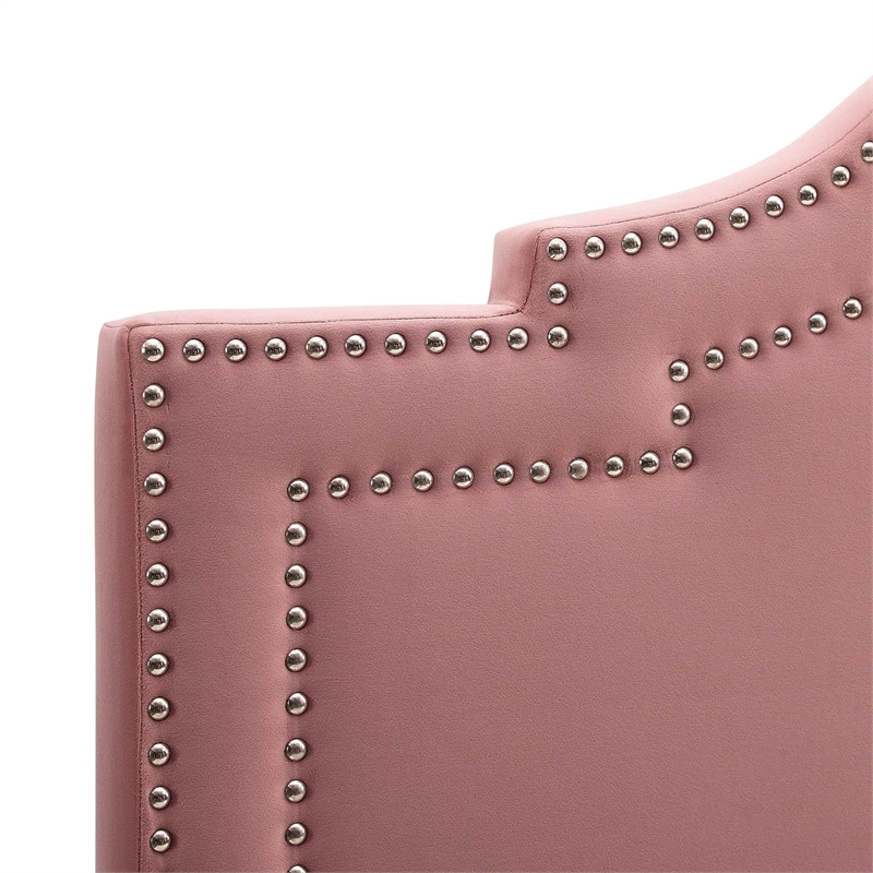 Modway Lucia Full/Queen Modern Performance Velvet Headboard in Dusty Rose