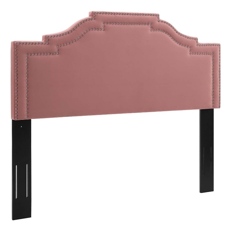 Modway Lucia Full/Queen Modern Performance Velvet Headboard in Dusty Rose