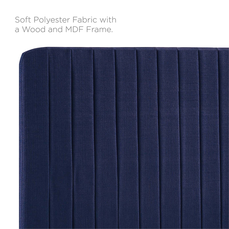 Modway Milenna Channel Tufted Upholstered Fabric Twin Headboard in Royal Blue