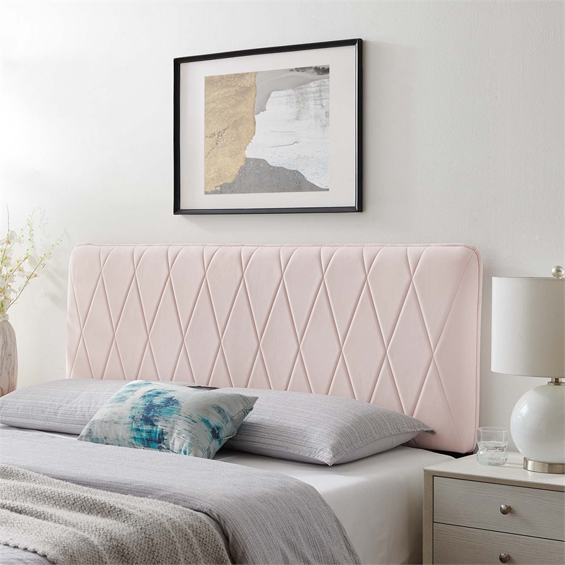 Modway Leila Performance Velvet King/California King Headboard in Pink