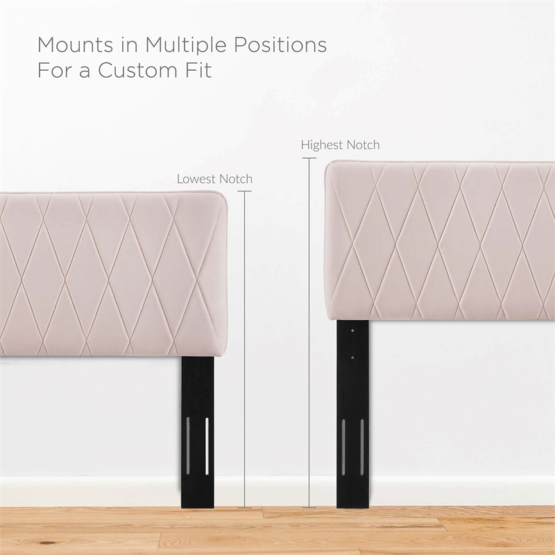 Modway Leila Performance Velvet King/California King Headboard in Pink