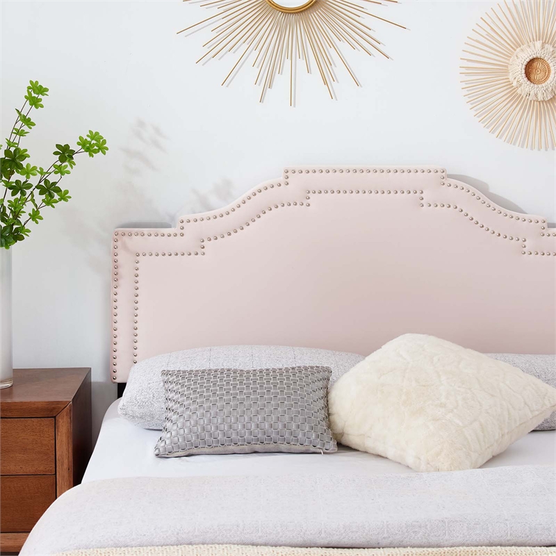 Modway Lucia King/California King Performance Velvet Headboard in Pink