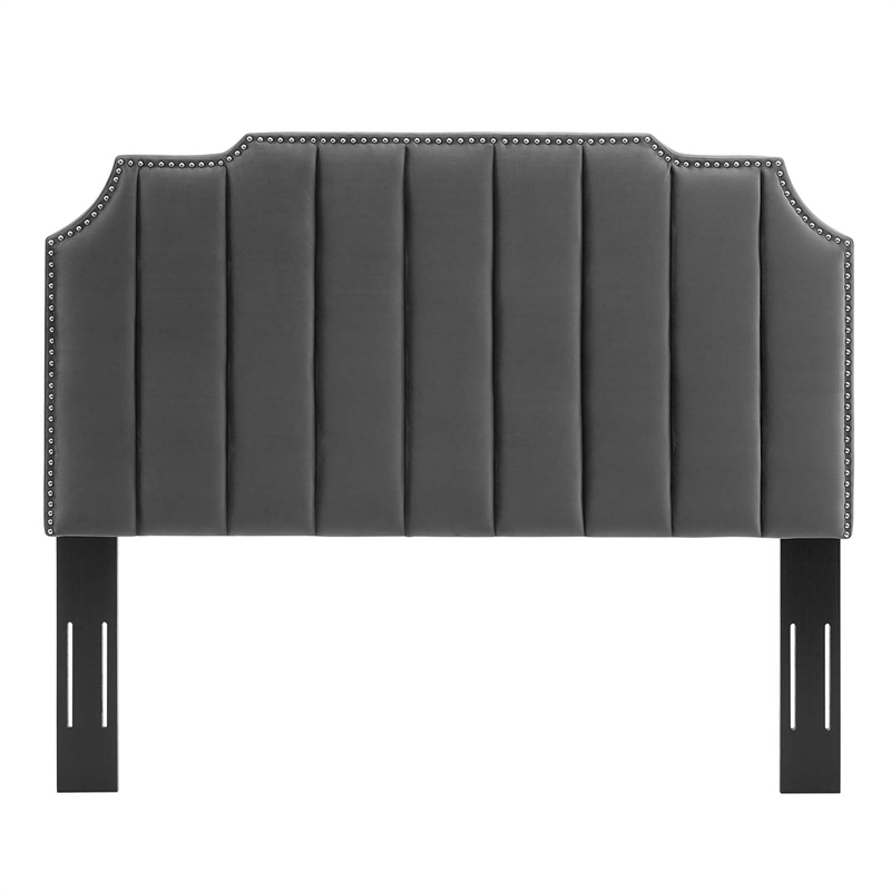 Modway Rosalind Modern Performance Velvet Twin Headboard in Charcoal