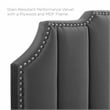 Modway Rosalind Modern Performance Velvet Twin Headboard in Charcoal