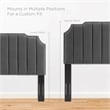 Modway Rosalind Modern Performance Velvet Twin Headboard in Charcoal