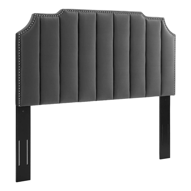 Modway Rosalind Modern Performance Velvet Twin Headboard in Charcoal