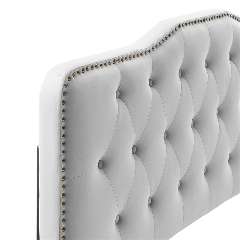 Modway Sophia Tufted Velvet King/California King Headboard in Light Gray