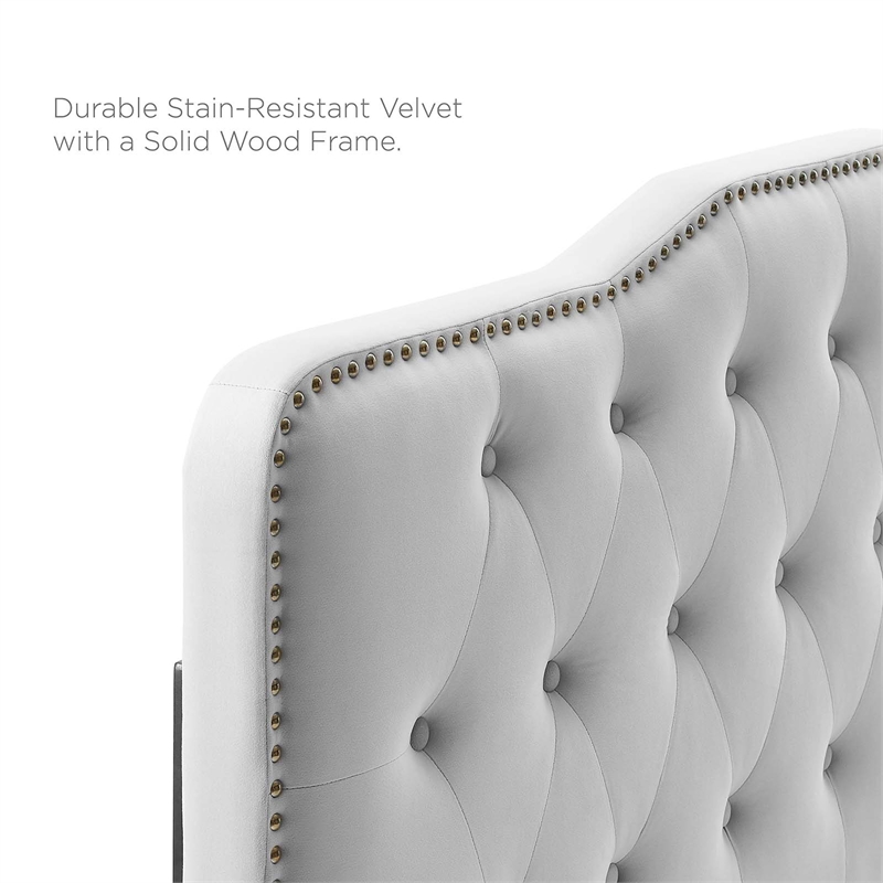 Modway Sophia Tufted Velvet King/California King Headboard in Light Gray