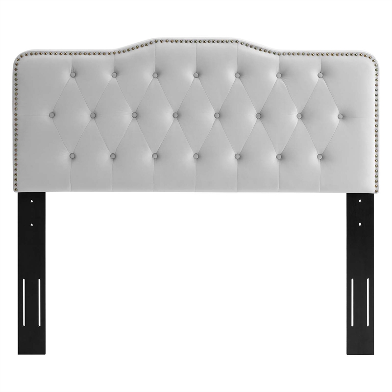Modway Sophia Tufted Velvet King/California King Headboard in Light Gray