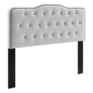 Modway Sophia Tufted Velvet King/California King Headboard in Light Gray