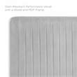 Modway Milenna Channel Tufted Performance Velvet Twin Headboard in Light Gray