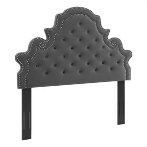 Modway Diana Tufted Performance Velvet Twin Headboard in Charcoal