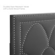 Modway Greta Modern Performance Velvet Twin Headboard in Charcoal
