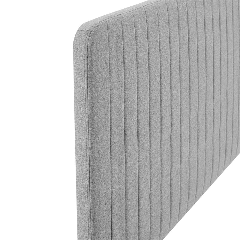 Modway Milenna Channel Tufted Fabric Full/Queen Headboard in Light Gray