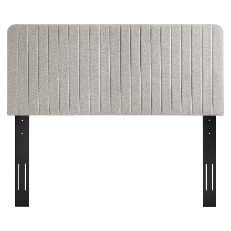 Modway Milenna Channel Tufted Upholstered Fabric Full/Queen Headboard in Camel