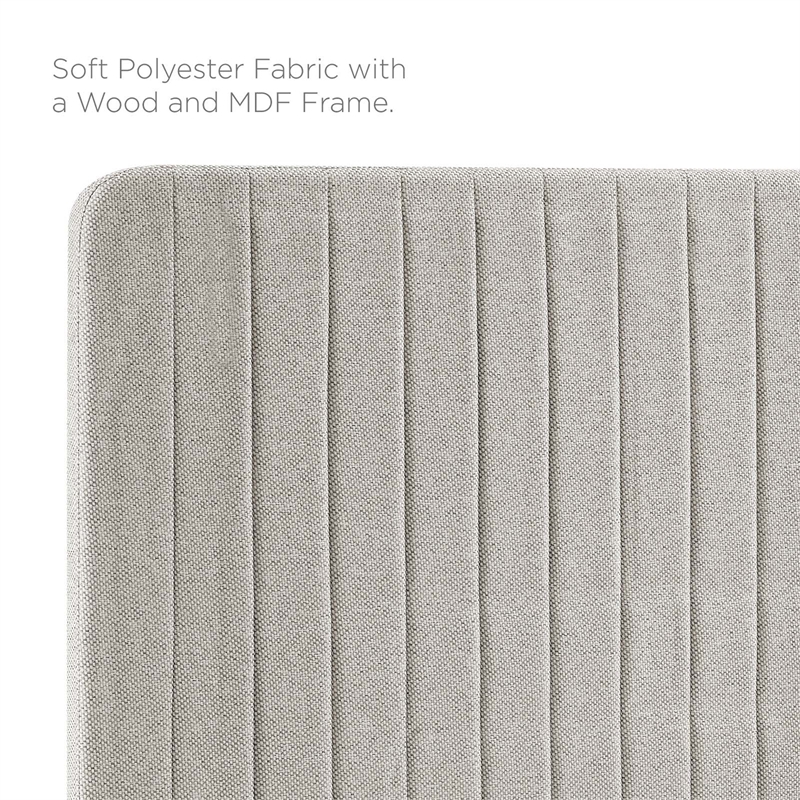 Modway Milenna Channel Tufted Upholstered Fabric Full/Queen Headboard in Camel