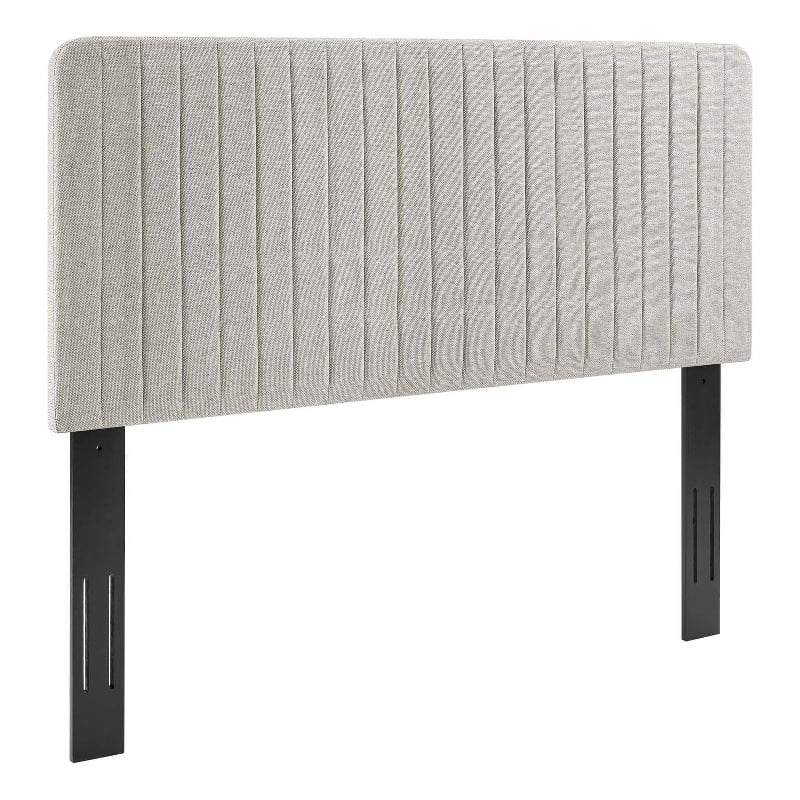 Modway Milenna Channel Tufted Upholstered Fabric Full/Queen Headboard in Camel