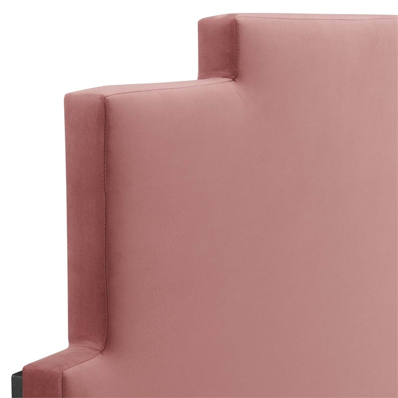 Modway Kasia Modern Performance Velvet Twin Headboard in Dusty Rose