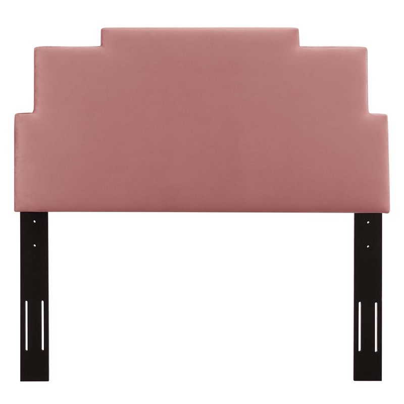 Modway Kasia Modern Performance Velvet Twin Headboard in Dusty Rose