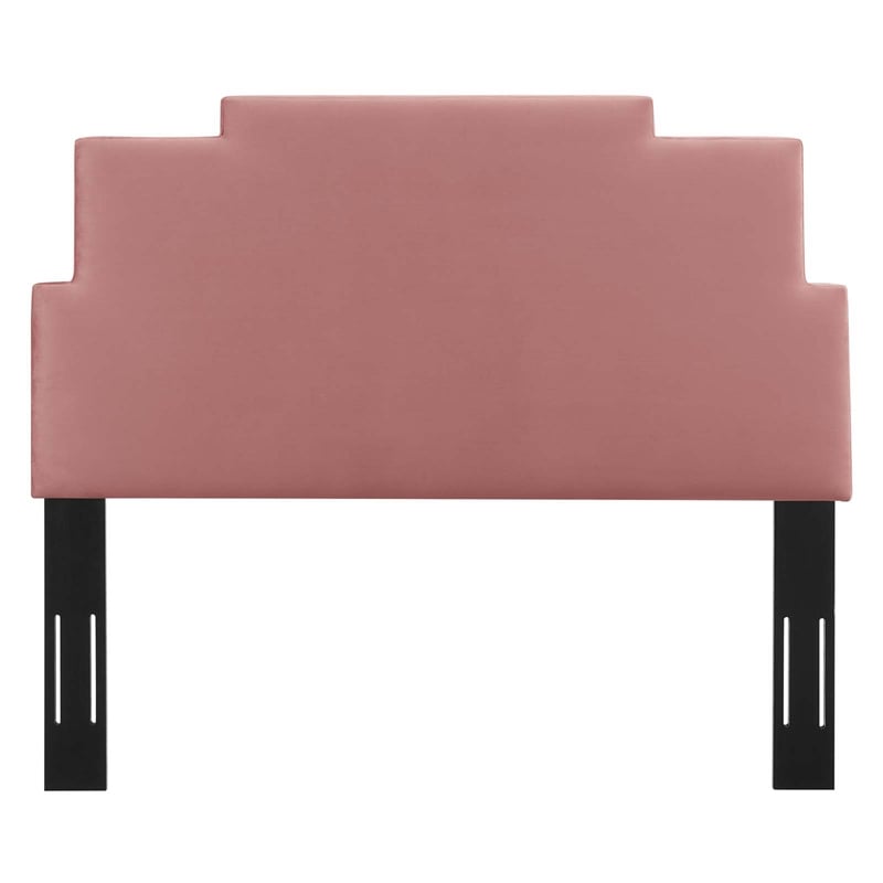 Modway Kasia Modern Performance Velvet Twin Headboard in Dusty Rose