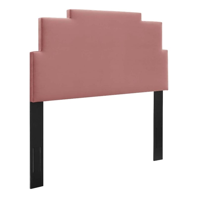 Modway Kasia Modern Performance Velvet Twin Headboard in Dusty Rose